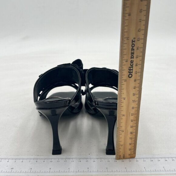 FSJ Women Sexy Two Bows Open Toe Mules Stiletto High Heel Slip On Party Evening - Picture 4 of 7